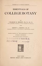 Cover of: Essentials of college botany by Charles E. Bessey