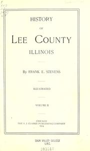 Cover of: History of Lee County, Illinois