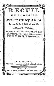 Cover of: Recuil de pouesiés prouvençalos de M.F.T. Gros ... by François Toussaint Gros