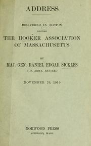 Cover of: Address delivered in Boston before the Hooker association of Massachusetts