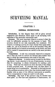 Cover of: Surveying manual designed for the use of first-year students in surveying and especially for the use of non-civil engineering students