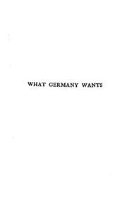 Cover of: What Germany wants