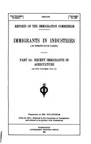 Cover of: Reports of the Immigration Commission.