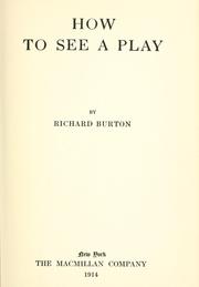 Cover of: How to see a play