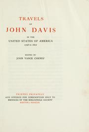Cover of: Travels of John Davis in the United States of America: 1798 to 1802