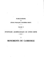 Cover of: Inventaire descriptif des monuments du Cambodge
