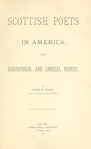 Cover of: Scottish poets in America by John Dawson Ross