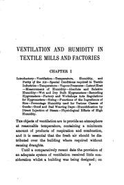 Cover of: Ventilation and humidity in textile mills and factories