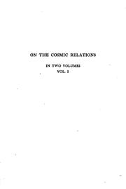 Cover of: On the cosmic relations