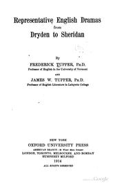 Cover of: Representative English dramas from Dryden to Sheridan