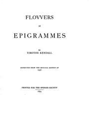 Cover of: Flovvers of epigrammes