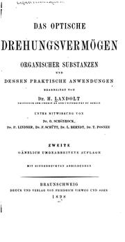 Cover of: Das optische drehungsvermögen organischer substanzen und dessen praktische anwendungen