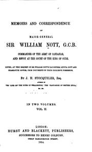 Cover of: Memoirs and correspondence of Major-General Sir William Nott.