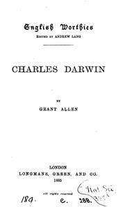 Cover of: Charles Darwin by Grant Allen
