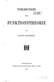 Cover of: Vorlesungen über funktionstheorie