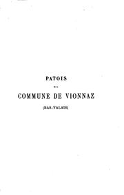 Cover of: Patois de la commune de Vionnaz (Bas-Valais)