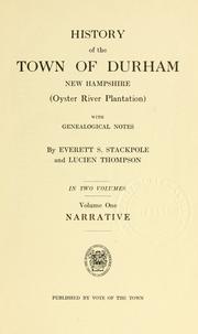 Cover of: History of the town of Durham, New Hampshire: (Oyster River Plantation) with genealogical notes