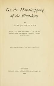 On the handicapping of the first-born by Karl Pearson