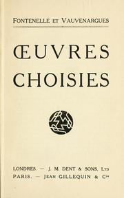 Cover of: Œuvres choisies.
