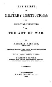 Cover of: The spirit of military institutions: or, Essential principles of the art of war.