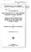 Cover of: In the matter of the application of the Greater Winnipeg Water District for approval of the diversion of the waters of the Lake of the Woods and Shoal Lake for sanitary and domestic purposes.