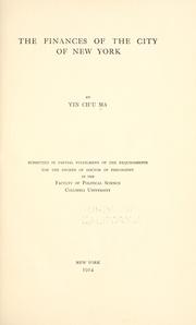 Cover of: The finances of the city of New York