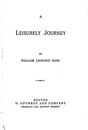 Cover of: A leisurely journey