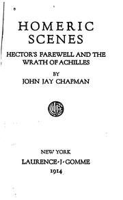 Cover of: Homeric scenes by Chapman, John Jay