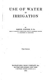 Cover of: Use of water in irrigation