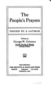 Cover of: The people's prayers: voiced by a layman