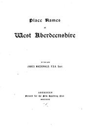 Cover of: Place names of West Aberdeenshire