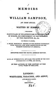 Cover of: Memoirs of William Sampson: an Irish exile