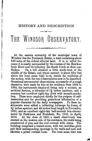 Cover of History and description of Mr. Tebbutt's observatory, Windsor, New South Wales by John Tebbutt
