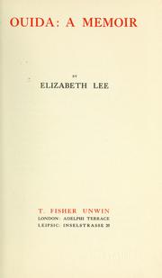 Cover of: Ouida by Lee, Elizabeth.