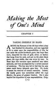 Cover of: Making the most of one's mind by John Adams