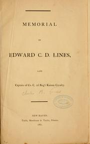 Cover of: Memorial of Edward C. D. Lines by Charles B. Lines, Charles B. Lines