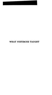 Cover of: What Nietzsche taught