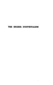 Cover of: The higher individualism by Ames, Edward Scribner