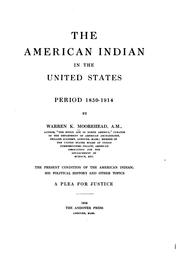 Cover of: The American Indian in the United States, period 1850-1914