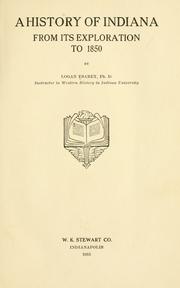 Cover of: A history of Indiana from its exploration to 1850