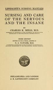 Cover of: Nursing and care of the nervous and the insane by Mills, Charles K.