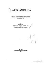 Cover of: Latin America ... by George Hubbard Blakeslee
