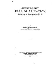 Cover of: Henry Bennet, Earl of Arlington, secretary of state to Charles II