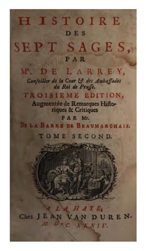 Histoire des sept sages by Isaac de Larrey