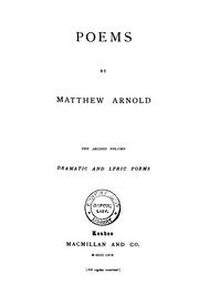 Cover of: Poems by Matthew Arnold