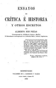 Cover of: Ensayos de crítica é historia y otros escritos