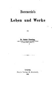 Cover of: Boccaccio's leben und werke