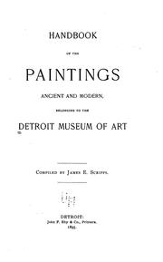 Cover of: Handbook of the paintings, ancient and modern, belonging to the Detroit Museum of Art