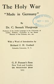 Cover of: The holy war "made in Germany," by C. Snouck Hurgronje