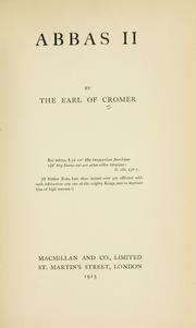 Cover of: Abbas II. by Evelyn Baring Earl of Cromer
